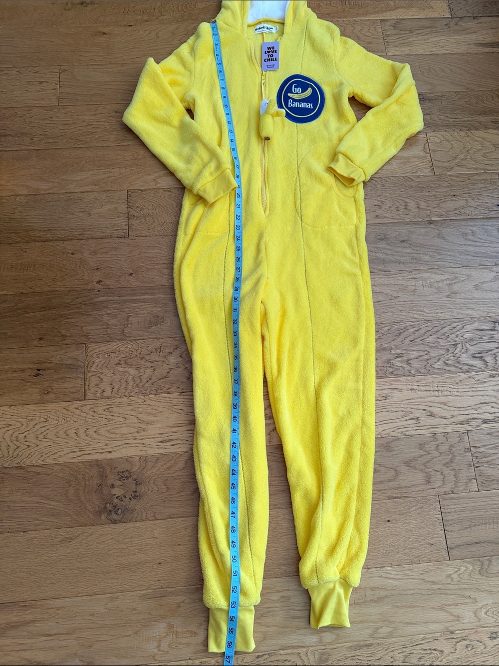 NWT - S - WEEKEND Edition -Yellow Banana Hooded Onesie Jumpsuit - Picture 7 of 11